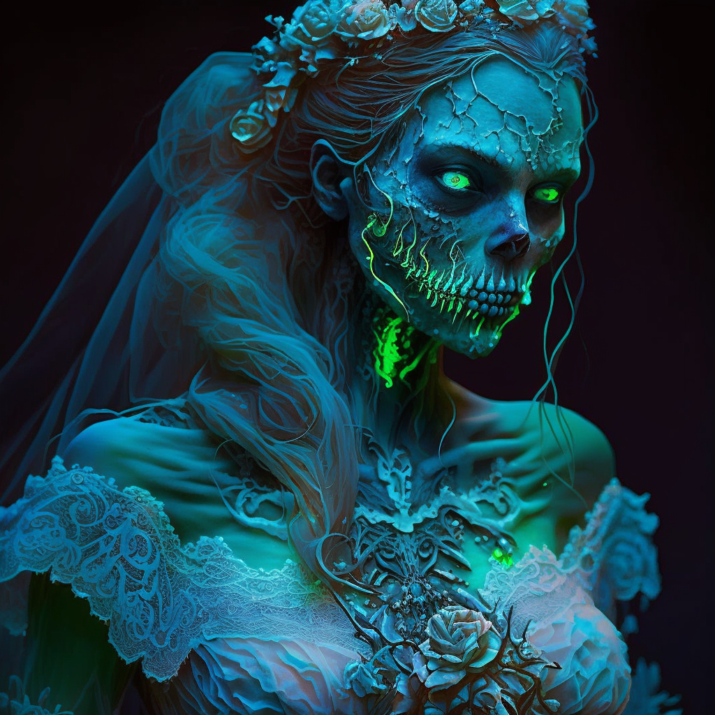 Elle Yeah beautiful vibrant bioluminescent zombie bride extreme ec4f50ee 7f0d 4d9e 815d 153aad196a7b