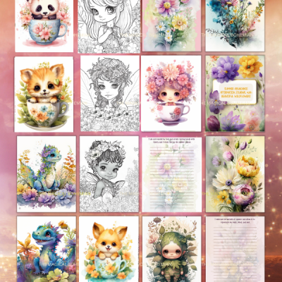 Kawaii Baby Divas, Dragons & Wildflower Affirmation Journal Bundle - MRR (LIMITED TIME SUPER SALE)