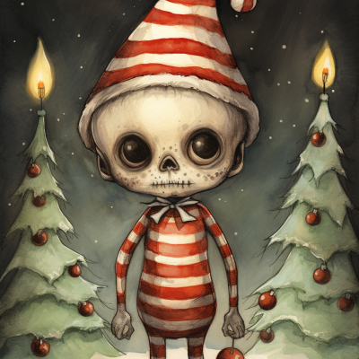 elleyeah a poster of cute dark Christmas baby skeleton vinta 33fb2364 4b2a 4a03 8a24 66ba64de10f7 0